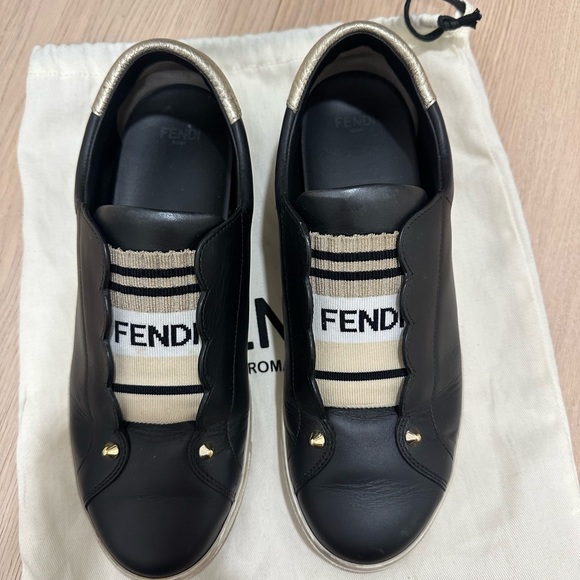 Fendi Black and Gold Women's Sneakers